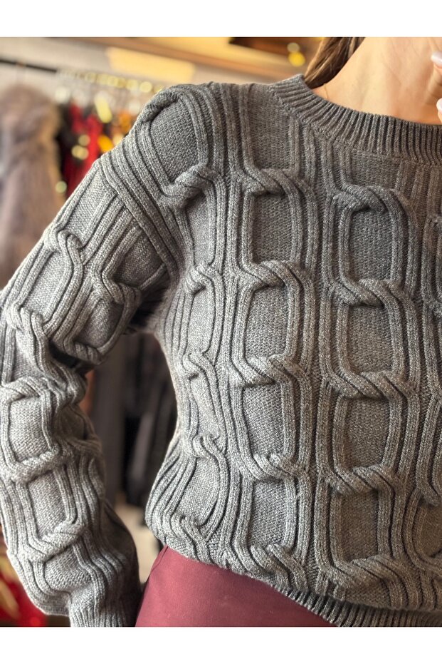 Kendinden Desenli Basic Triko - 3