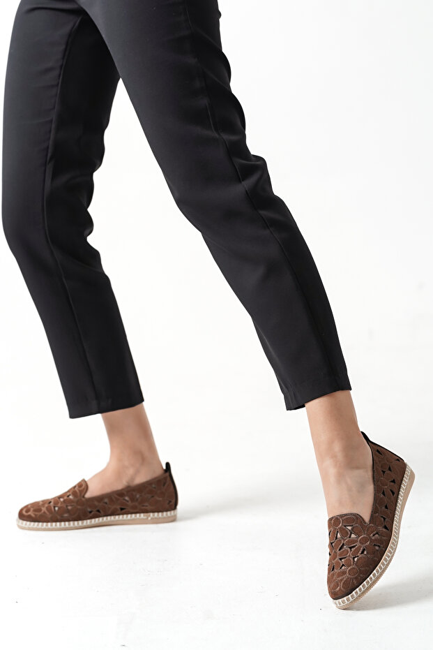 Women's Straw Sole Patterned Espadrille with Floral Pattern, Casual Bebet