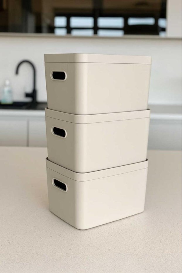 Linea Box Organizer 3-Pack Beige