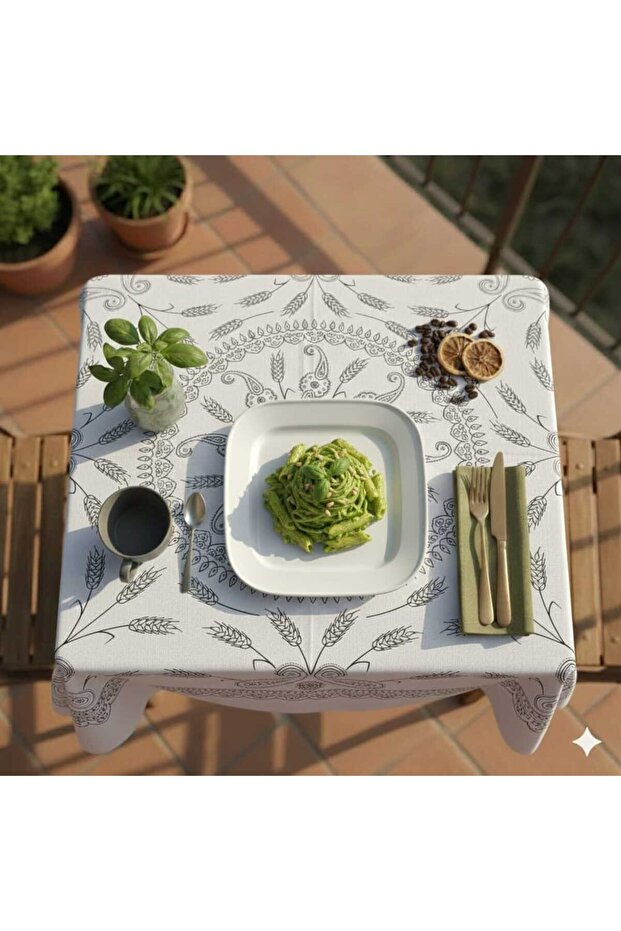Başak Desenli Masa Örtüsü Sofra Bezi - 2