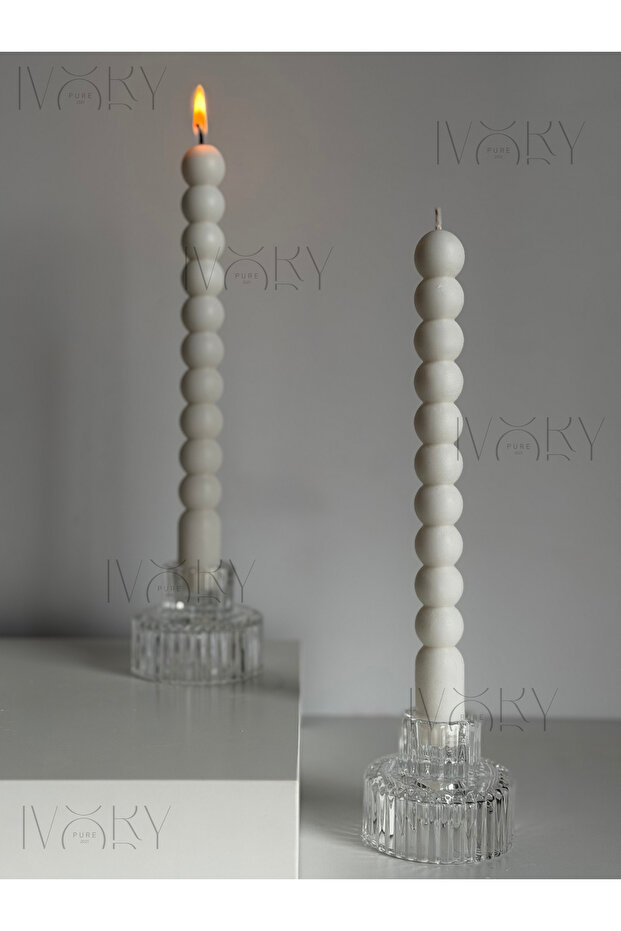 2'li Bubble Şamdan Mum - 3