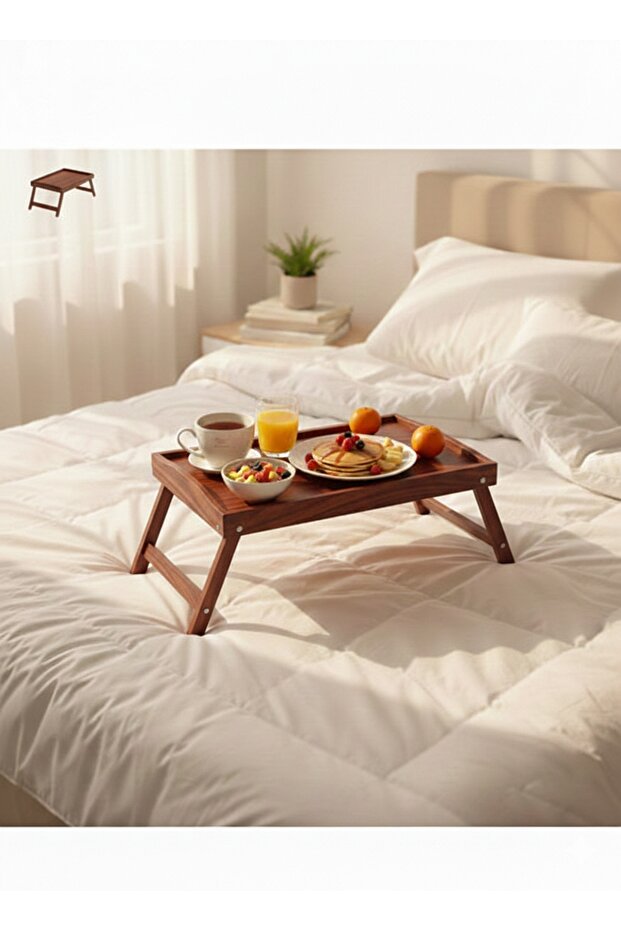 Folding Stand-Up Serving Tray 40×30×20 cm Breakfast Laptop Picnic, Bed Tray, Enjoyment Tray
