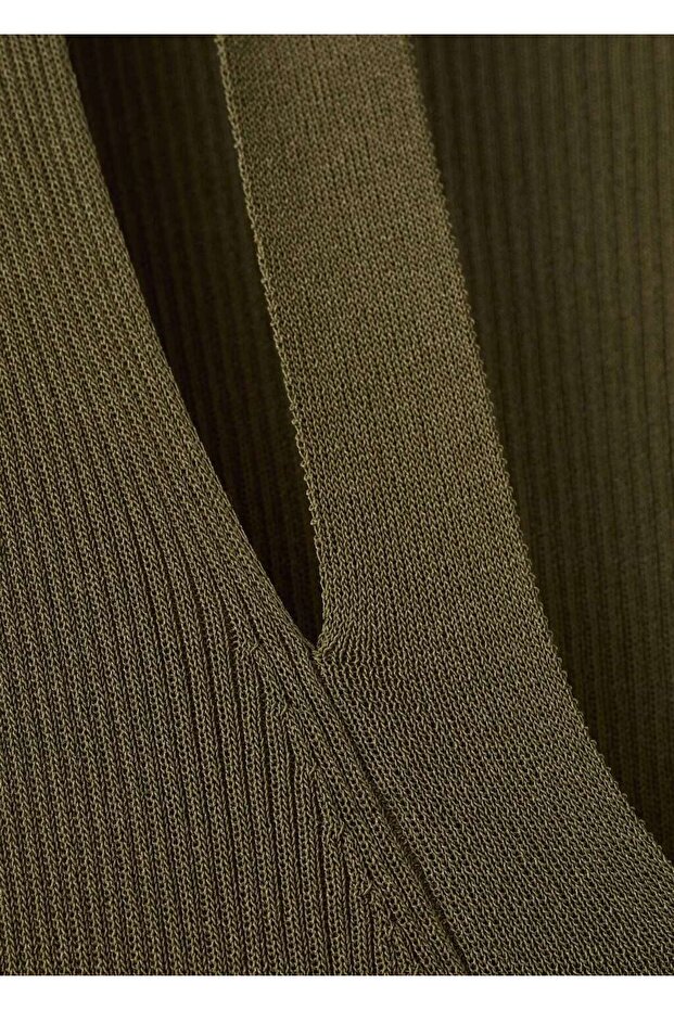 İnce triko evaze elbise - 5