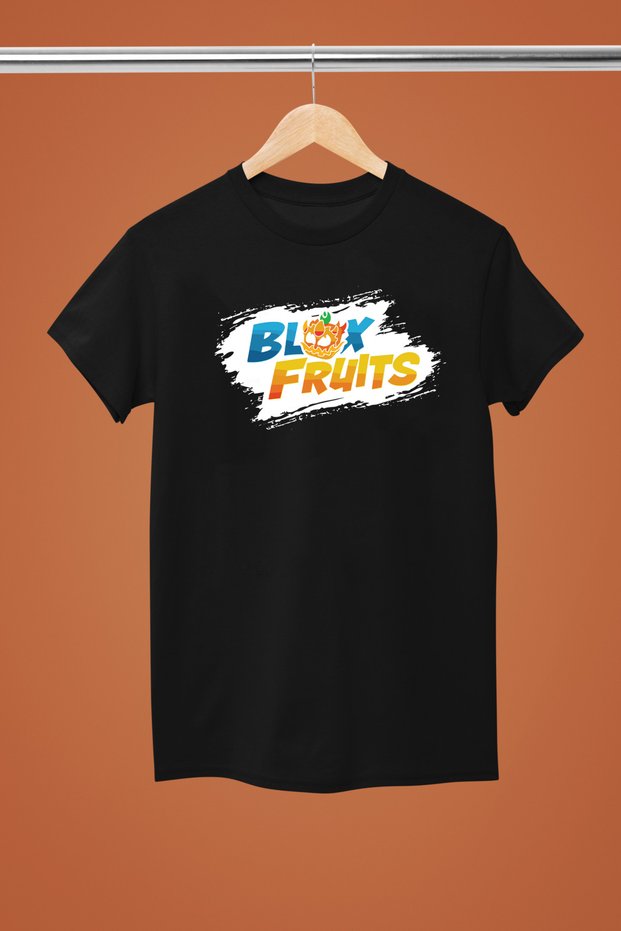 Blox Fruits Printed Cycling Collar Cotton Short Sleeve Children's Tshirt