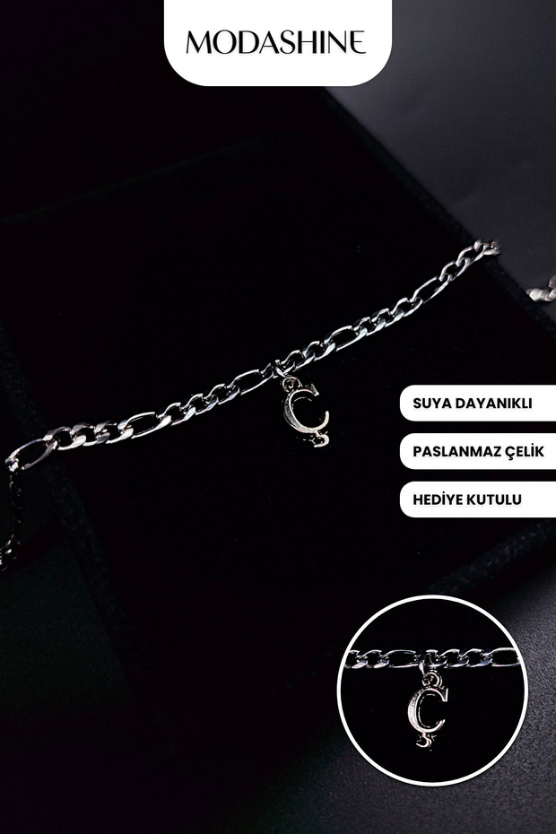 Letter C Steel Anti-Tarnish Stainless Bracelet