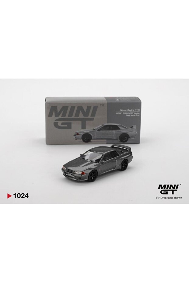 1024 Nissan Skyline Gt-R (Nismo Bnr32 Crs Version) Dark Metal Grey 1/64 Model Car