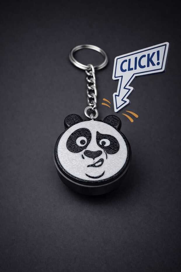 Kung-Fu Panda Clicker Keychain Figure Hobby Bag Ornament Charm Accessory