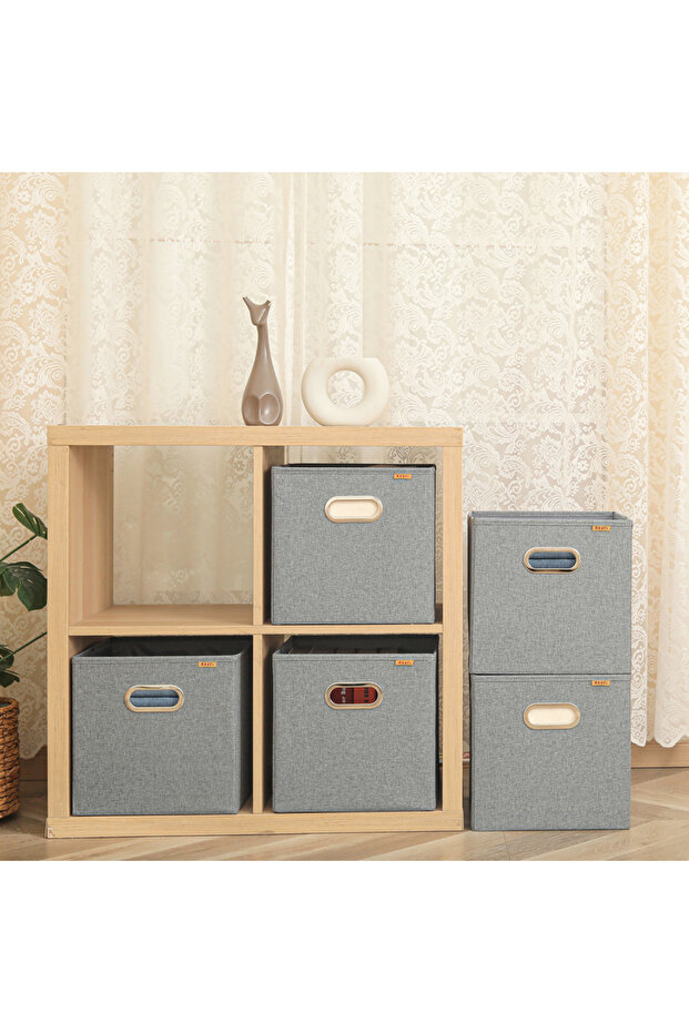 صندوق تخزين قابل للطي - رمادي - 1