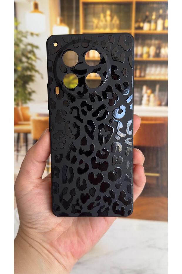 حافظة مطاطية كلاسيكية من السيليكون بنمط الفهد متوافقة مع هاتف تكنو كامون 30، ممتصة للصدمات وواقية - 2