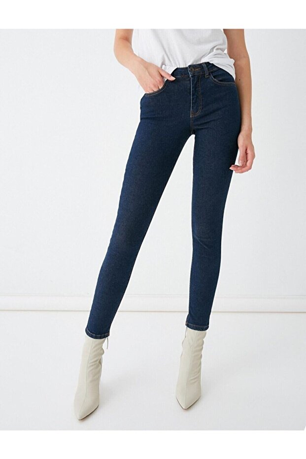 Skinny Jeans Blue Stretch Lycra High Waist