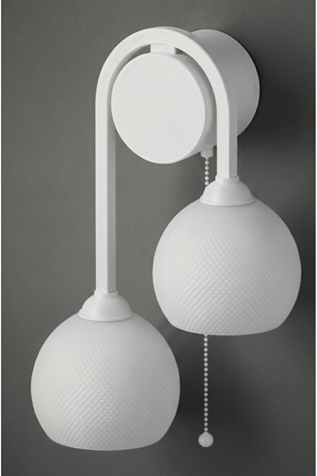 2-Headed Wall Sconce with Chain Switch Modern Retro Decorative Lighting