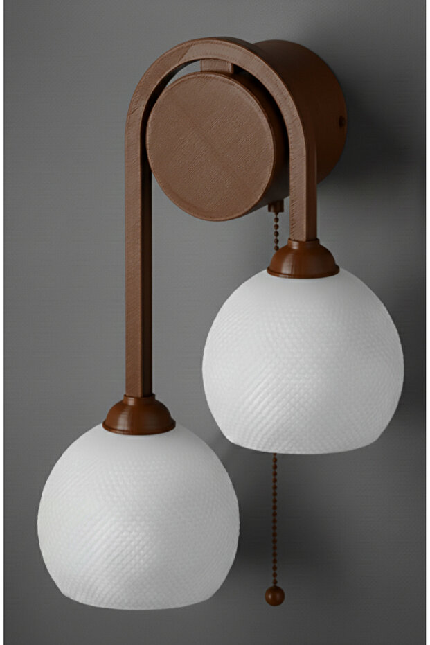 2-Headed Wall Sconce with Chain Switch Modern Retro Decorative Lighting