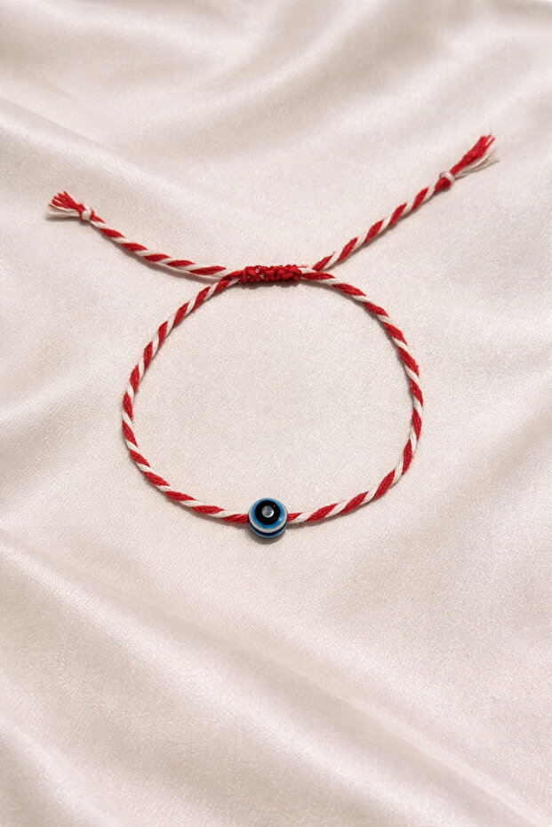 Navy Blue Evil Eye Beaded Marteniçka Bracelet with Card