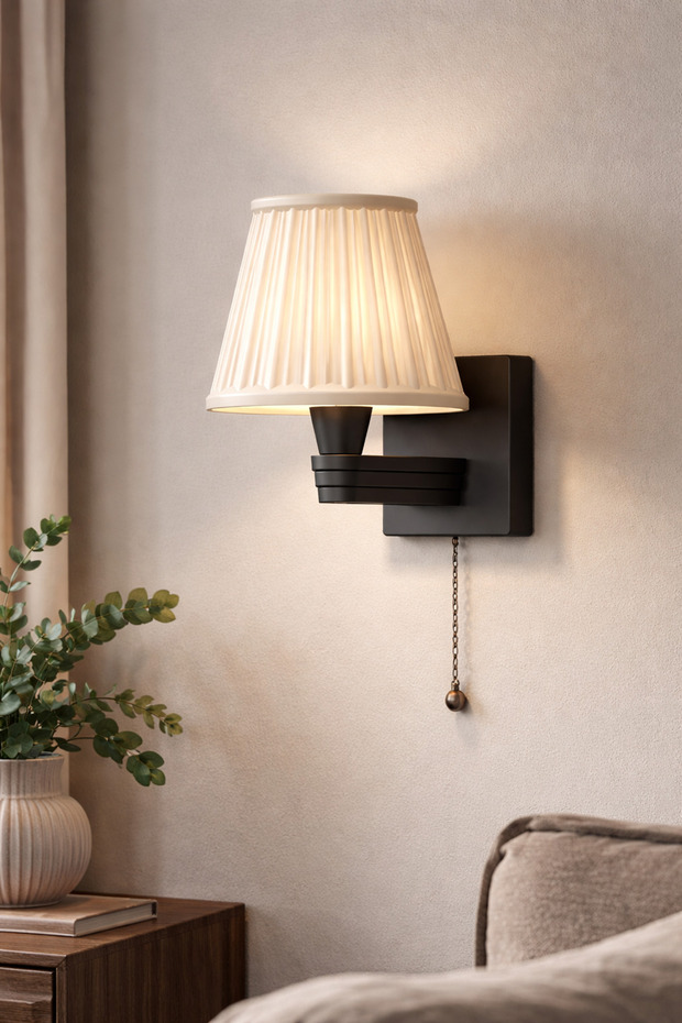 Chain Wall Sconce | Decorative Modern Design Wall Lamp | Cream Headboard Sconce