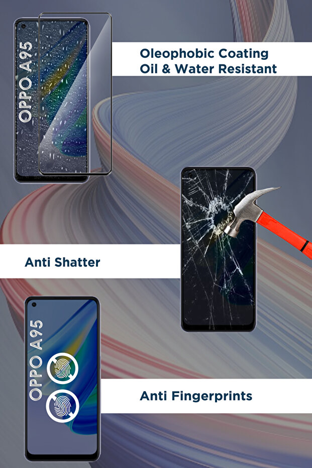 واقي شاشة زجاجي ممتاز لهاتف أوبو A95 - 4
