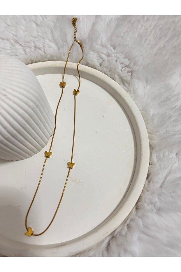 Kelebekli Çelik Kolye - 3