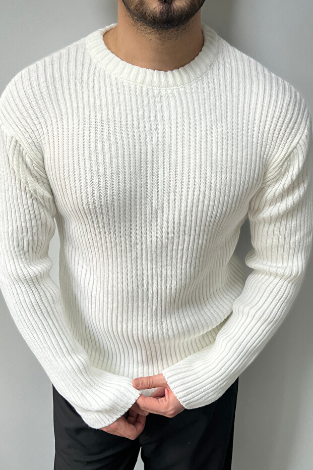 Fitilli Basic Kazak Beyaz - 1