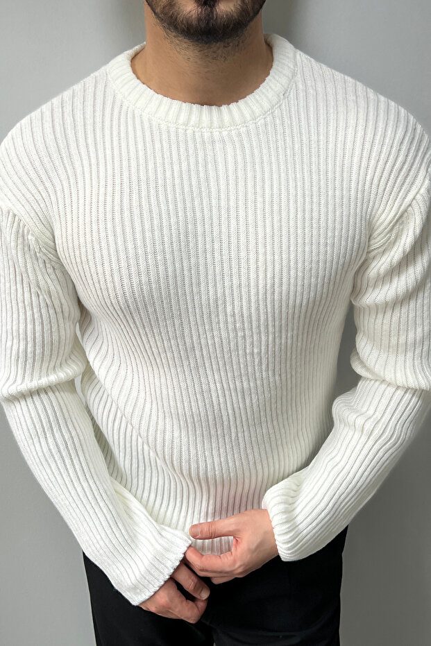 Fitilli Basic Kazak Beyaz - 2