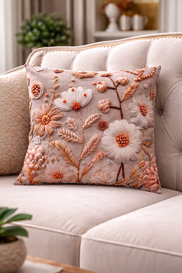 Digital Printed 5D Bohemian Punch Embroidery Patterned Decorative Throw Pillow Cover 1 Piece