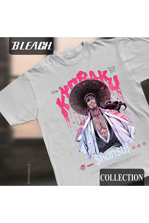 Bleach Anime Shunsui Kyoraku Oversize Printed T-Shirt