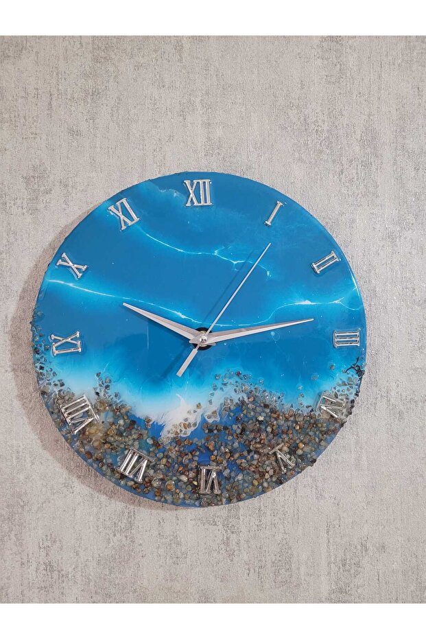Epoxy Wall Clock 28 cm – Rustic Design - 5