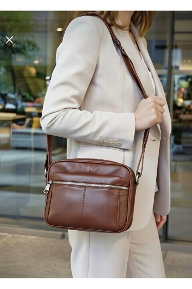Genuine Leather, Handmade, Multi-Compartment, with Pockets, Women'S, Crossbody and Shoulder Bag