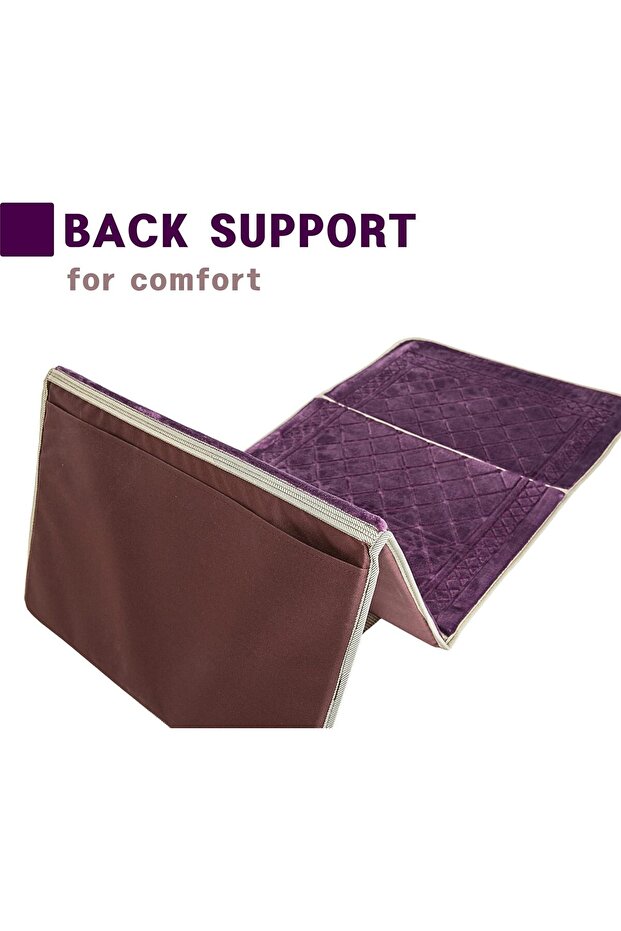 سجادة صلاة إسلامية قابلة للطي مع مسند للظهر - 3