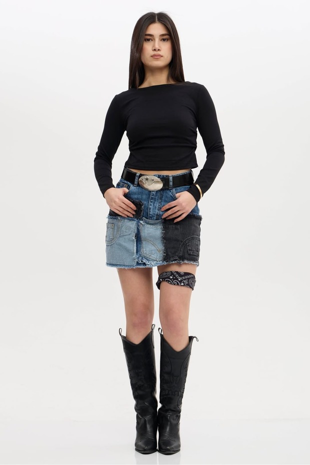 Yamalı Kot Etek - 2