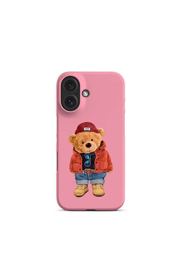 حافظة إطلاق مطبوعة على شكل دب تيدي متوافقة مع آيفون 16 - 1