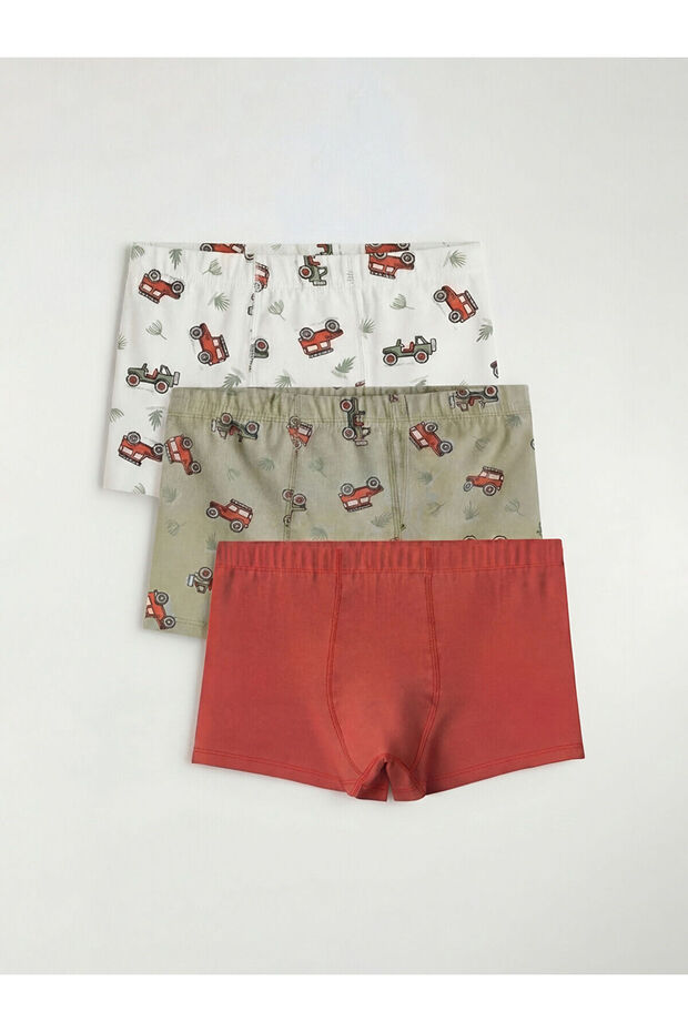 Ecru Printed Boy's Boxer 3-Pack