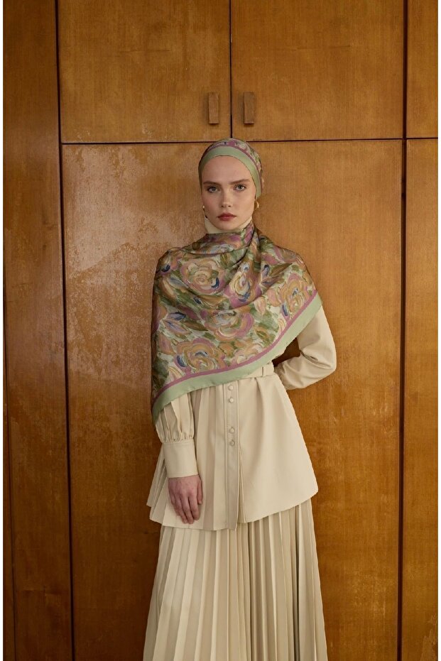 Winter Bloom Hint İpeği Şal 5014 - 3