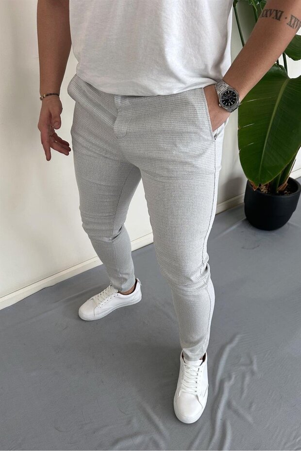 Arabi̇c Cut Seasonal Slim Fit Linen Trousers Ktn1 Gray 2026