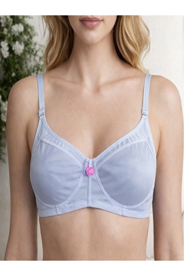 C Cup Supportive Bra – Wire-Free, Comfortable Cut – Beige / Blue / Black
