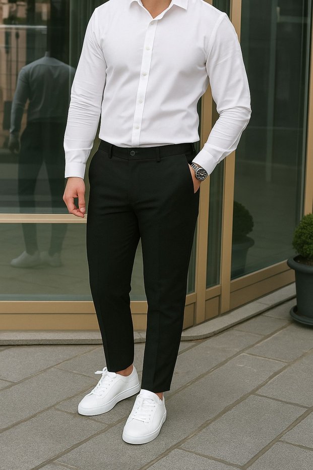 Vintage Cut Seasonal Slim Fit Linen Trousers Ktn2 Black 2026