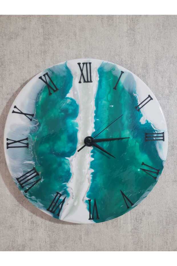 Epoxy Wall Clock 40 cm – Rustic Design - 2
