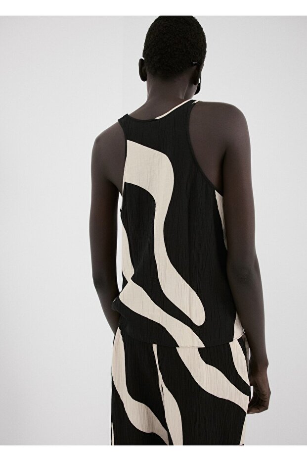 Desenli cropped bluz - 4