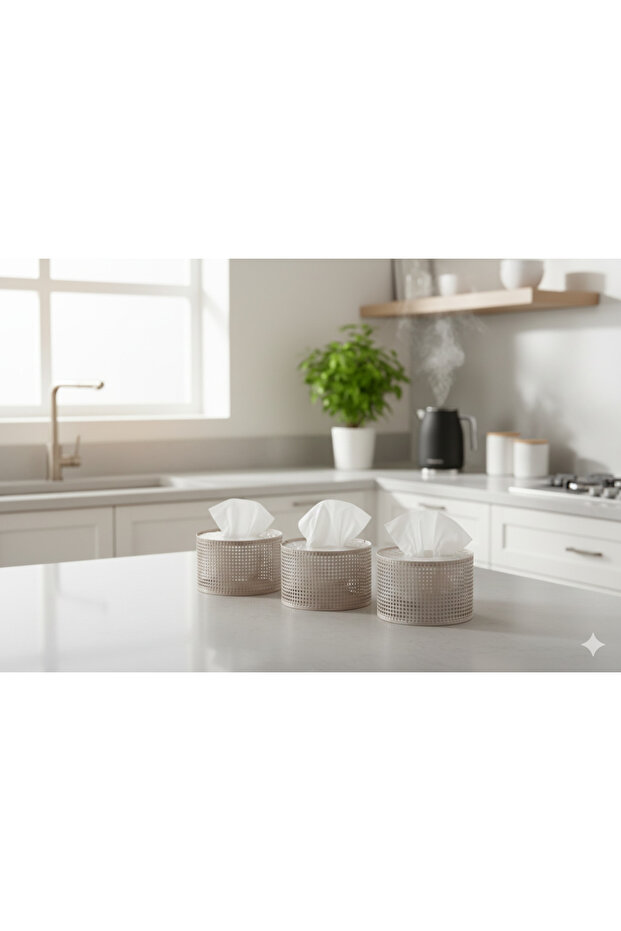 طقم صواني تقديم مع علبة مناديل - 1