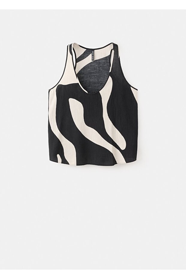 Desenli cropped bluz - 3