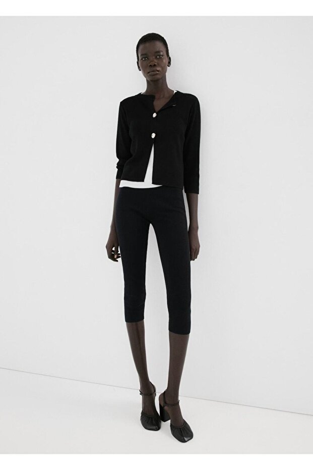 Mücevher düğmeli triko hırka - 2