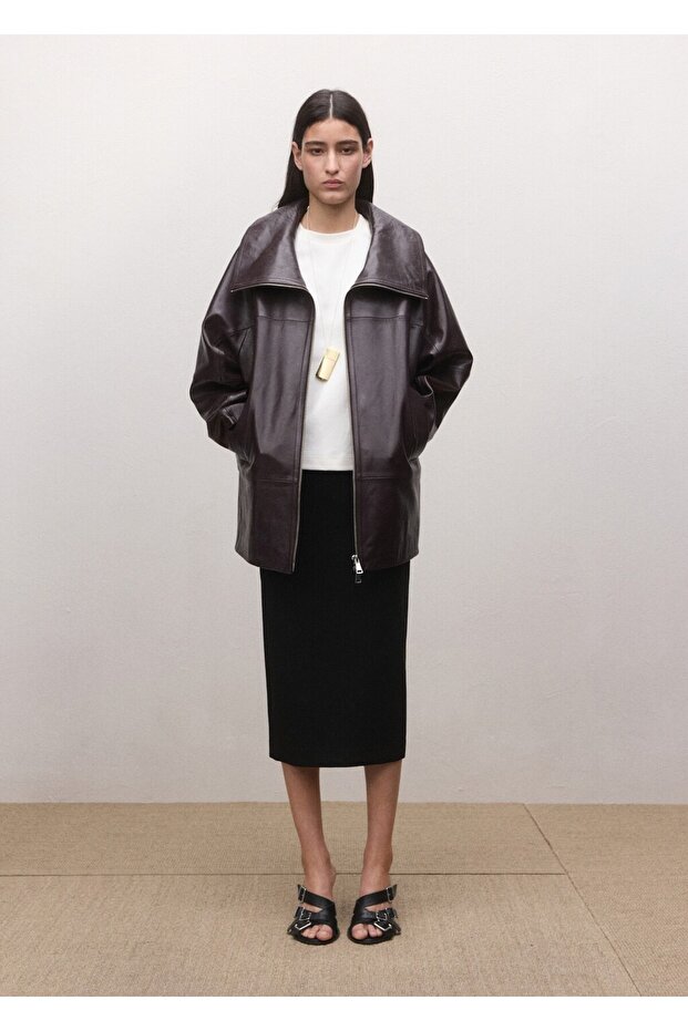 Yün karışımlı midi etek - 2