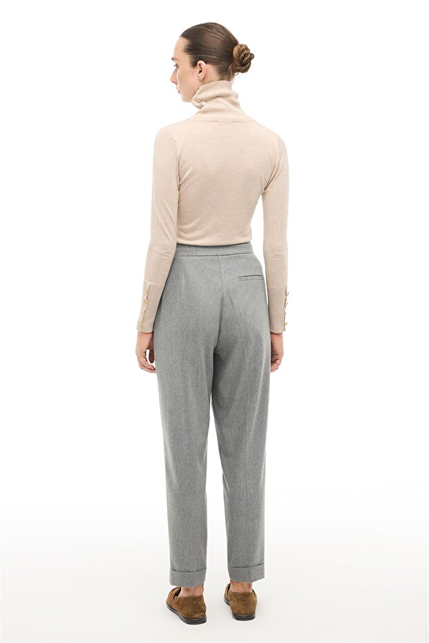 Gri Duble Paça Pantolon - 3
