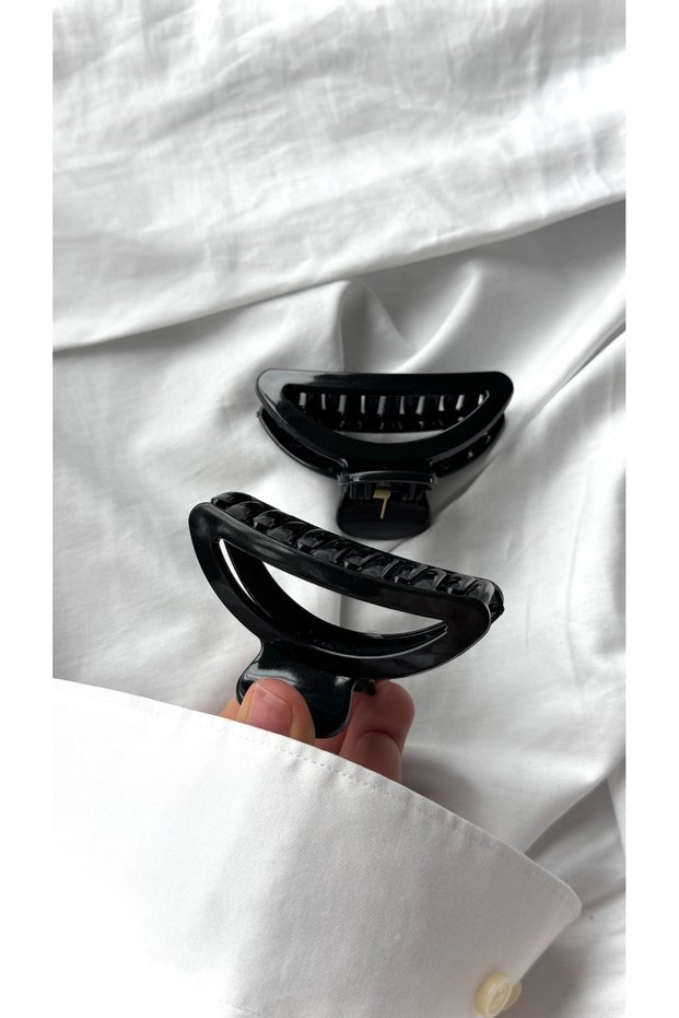 Women's 2-Piece Hair Clips - Women's Hair Clips 7 cm Unbreakable Shiny Model