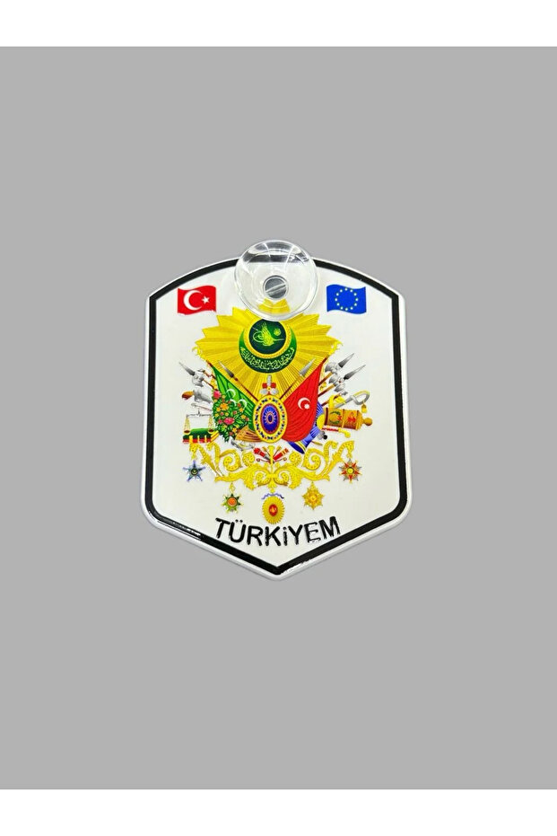 Special Ottoman Sancak Arma Glass Ornament for Etiquette Enthusiasts Plexiglass Small Size Arma with Suction Cup