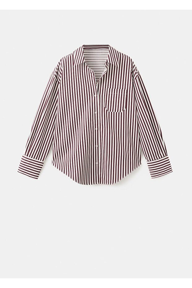 Çizgili pamuklu gömlek - 3