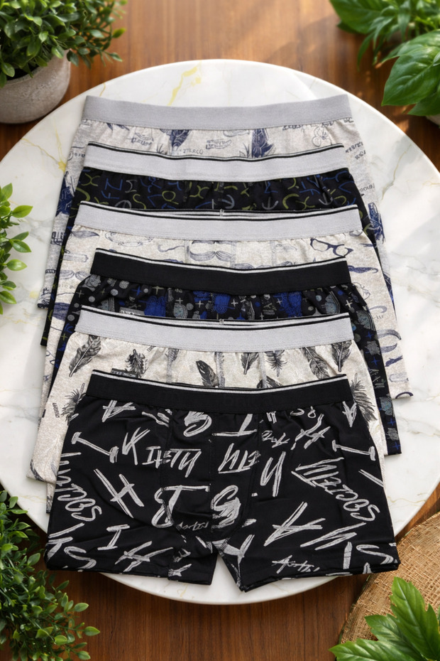 Men's 6-Piece Lycra Mixed Pattern Boxers