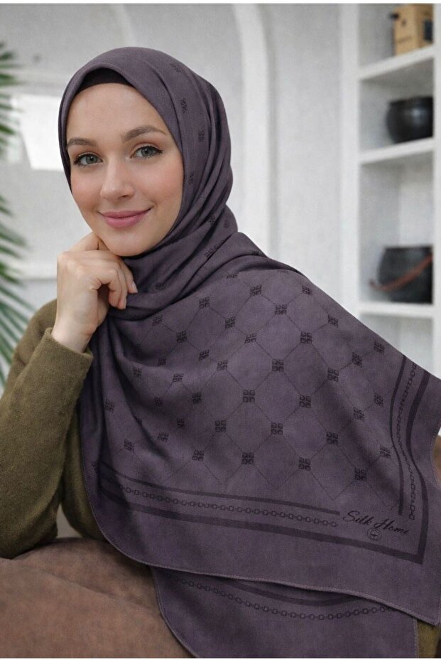 شال ليفا من القطن والبوليستر مع حزام (داكن اللون) 5345-05