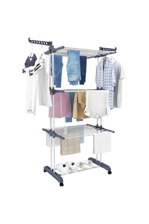 3-Layer Hanging Clothes Drying Rack | Space-Saving Clothing Stand for Indoor & Outdoor Use
