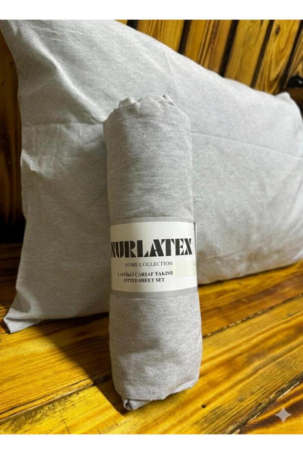 طقم ملاءات سرير مطاطية بلون واحد - 100 × 200 - 2