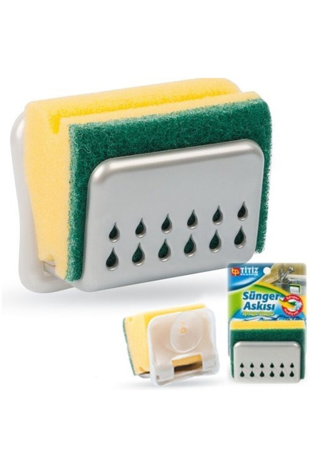 BUFFER® Practical Kitchen Sink Sponge Hanger with Suction Cup - 3