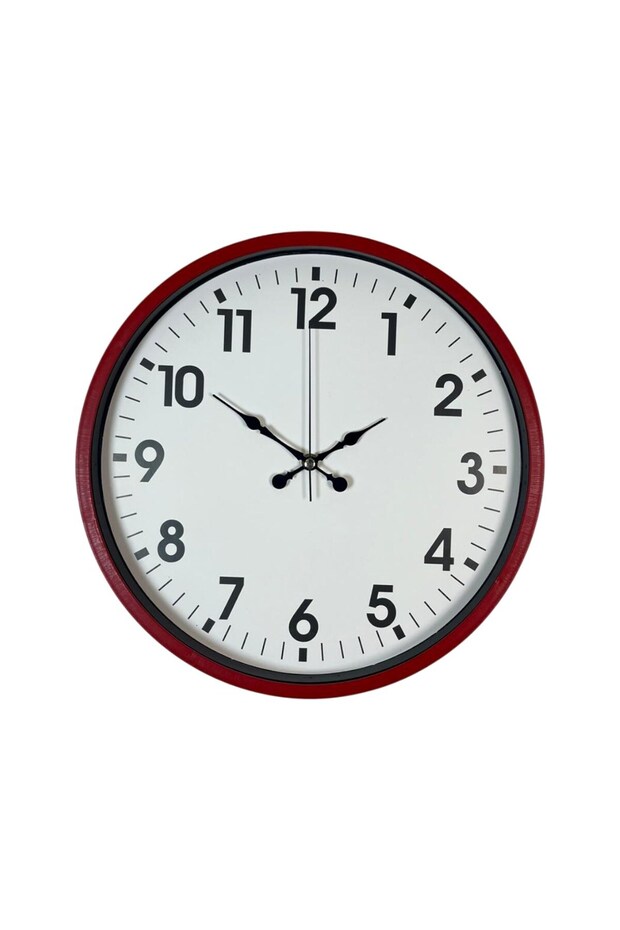 ساعة حائط حمراء قياسية مقاس 36 سم - 4